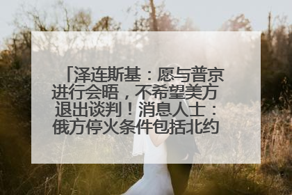 泽连斯基：愿与普京进行会晤，不希望美方退出谈判！消息人士：俄方停火条件包括北约“书面”保证不东扩