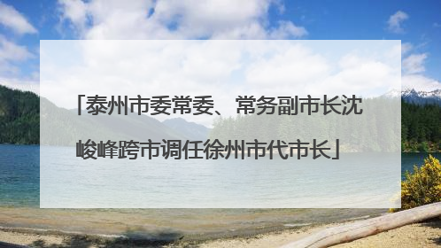 泰州市委常委、常务副市长沈峻峰跨市调任徐州市代市长