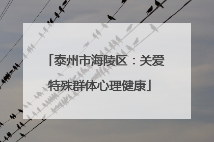 泰州市海陵区：关爱特殊群体心理健康
