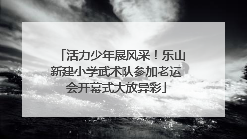 活力少年展风采！乐山新建小学武术队参加老运会开幕式大放异彩