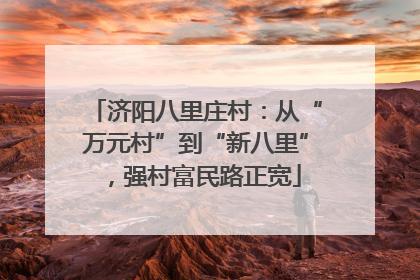 济阳八里庄村：从“万元村”到“新八里”，强村富民路正宽