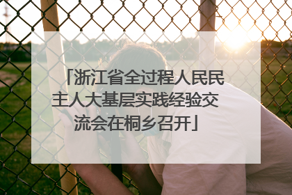 浙江省全过程人民民主人大基层实践经验交流会在桐乡召开