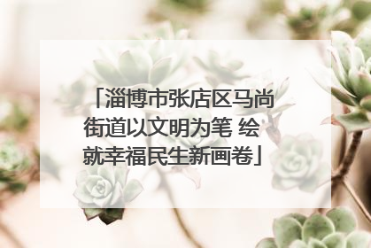 淄博市张店区马尚街道以文明为笔 绘就幸福民生新画卷
