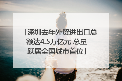 深圳去年外贸进出口总额达4.5万亿元 总量跃居全国城市首位