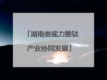 湖南娄底力推钛产业协同发展
