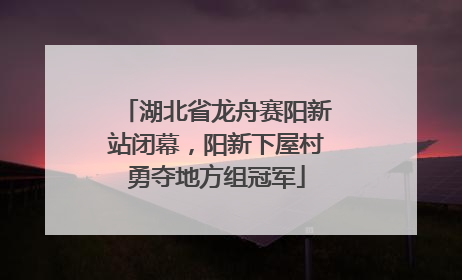 湖北省龙舟赛阳新站闭幕，阳新下屋村勇夺地方组冠军