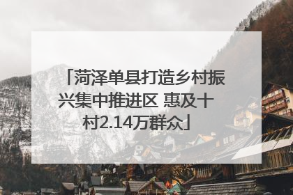 菏泽单县打造乡村振兴集中推进区 惠及十村2.14万群众
