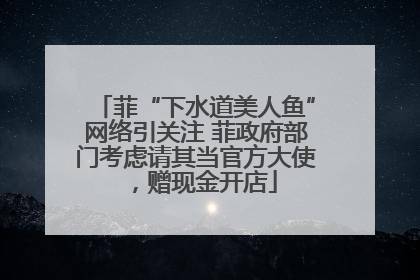 菲“下水道美人鱼”网络引关注 菲政府部门考虑请其当官方大使，赠现金开店