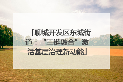 聊城开发区东城街道：“三链融合”激活基层治理新动能