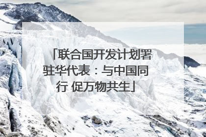 联合国开发计划署驻华代表：与中国同行 促万物共生