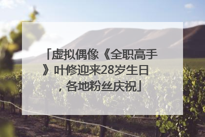 虚拟偶像《全职高手》叶修迎来28岁生日，各地粉丝庆祝