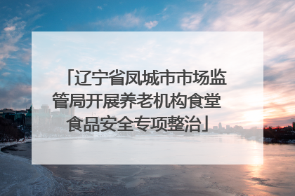 辽宁省凤城市市场监管局开展养老机构食堂食品安全专项整治
