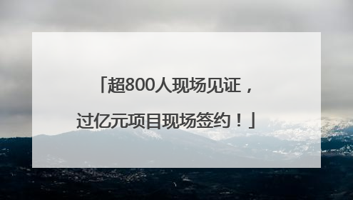 超800人现场见证，过亿元项目现场签约！