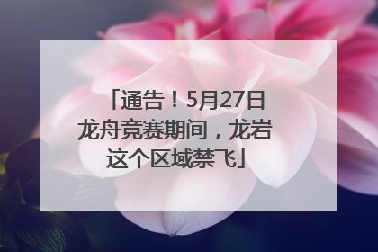 通告！5月27日龙舟竞赛期间，龙岩这个区域禁飞