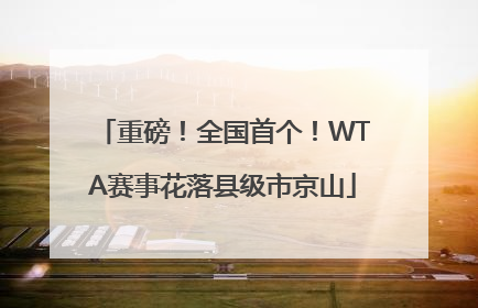 重磅！全国首个！WTA赛事花落县级市京山