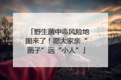 野生菌中毒风险地图来了！愿大家亲“菌子”远“小人”