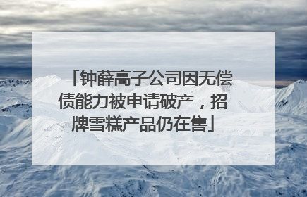 钟薛高子公司因无偿债能力被申请破产，招牌雪糕产品仍在售