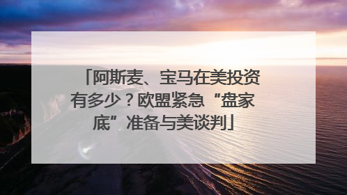 阿斯麦、宝马在美投资有多少？欧盟紧急“盘家底”准备与美谈判