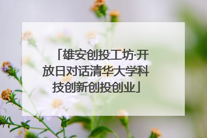 雄安创投工坊·开放日对话清华大学科技创新创投创业