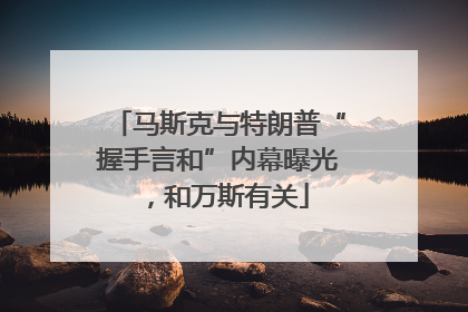 马斯克与特朗普“握手言和”内幕曝光，和万斯有关