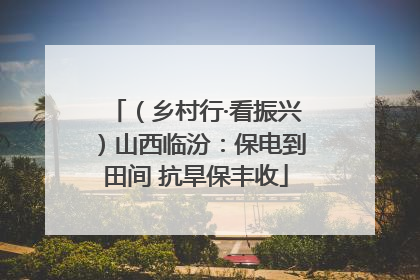 （乡村行·看振兴）山西临汾：保电到田间 抗旱保丰收