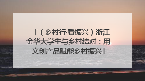 （乡村行·看振兴）浙江金华大学生与乡村结对：用文创产品赋能乡村振兴