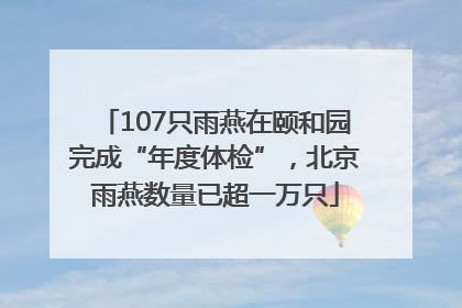 107只雨燕在颐和园完成“年度体检”，北京雨燕数量已超一万只