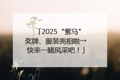 2025“紫马”奖牌、服装亮相啦→快来一睹风采吧！