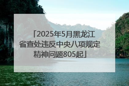2025年5月黑龙江省查处违反中央八项规定精神问题805起