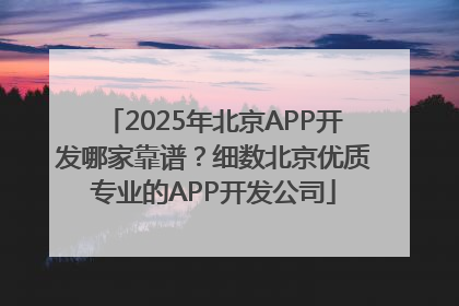 2025年北京APP开发哪家靠谱？细数北京优质专业的APP开发公司
