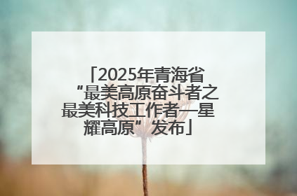 2025年青海省“最美高原奋斗者之最美科技工作者—星耀高原”发布