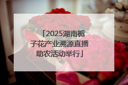 2025湖南栀子花产业溯源直播助农活动举行