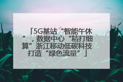 5G基站“智能午休”，数据中心“精打细算”浙江移动低碳科技打造“绿色流量”