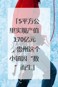 5平方公里实现产值170亿元，贵州这个小镇因“数”而生