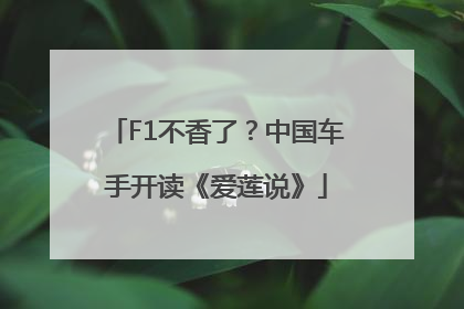F1不香了？中国车手开读《爱莲说》