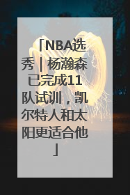NBA选秀｜杨瀚森已完成11队试训，凯尔特人和太阳更适合他